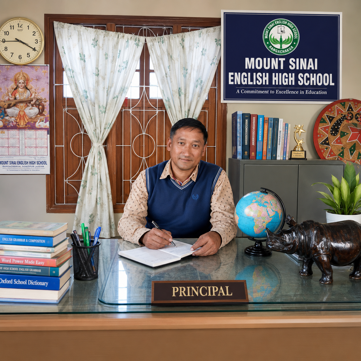 Principal Sri Tez Bahadur Neawar in office desk